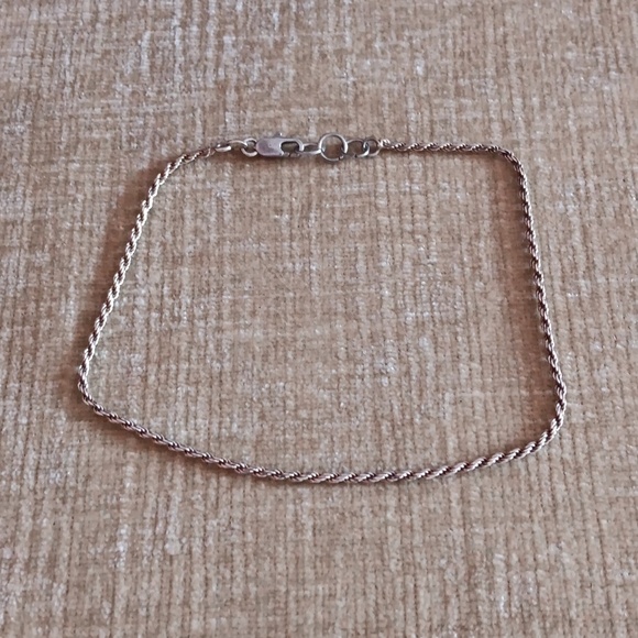 Other - Twisted Rope Chain Gold Plated 925 Italy Silver Ankle Bracelet